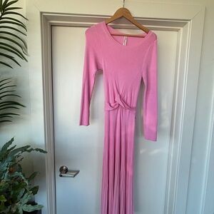 Anthropologie Pink Long Sleeve Dress